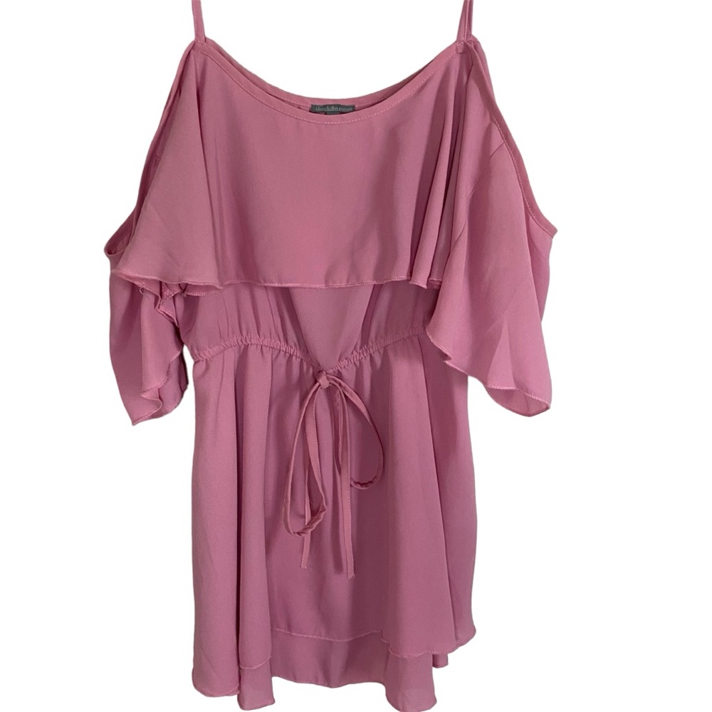 Women’s Charlotte Russe Pink Baby Doll Spaghetti Strap off the Shoulder Blouse